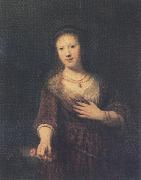 REMBRANDT Harmenszoon van Rijn Portrait of Saskia as Flora (mk33) painting
